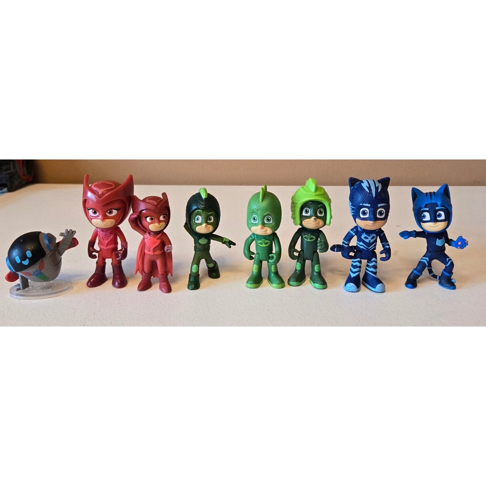 PJ Masks Action Figure Lot Catboy Owlette Gekko‎ Romeo Robot 8pc